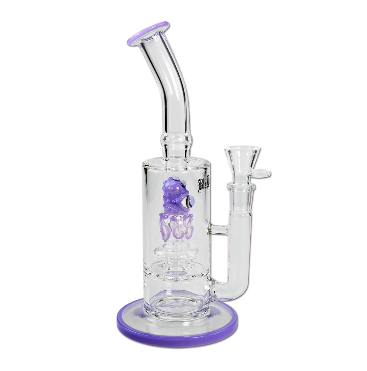 Black Leaf Octopus Bong Shower Head Perco purple