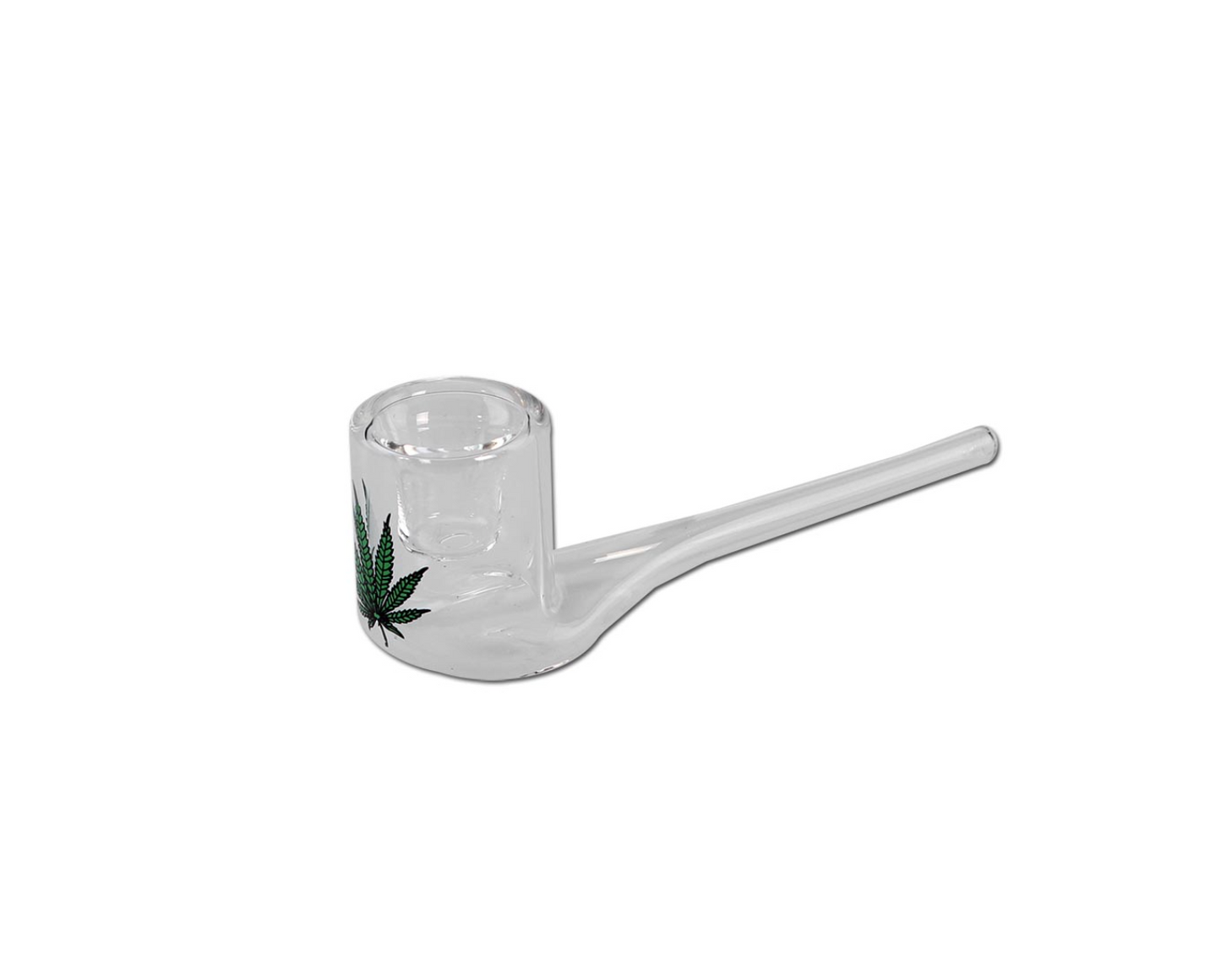 Glass Pipe, strait,  Black Leaf