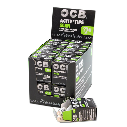 OCB Active Tips Charcoal Filters Slim bleached