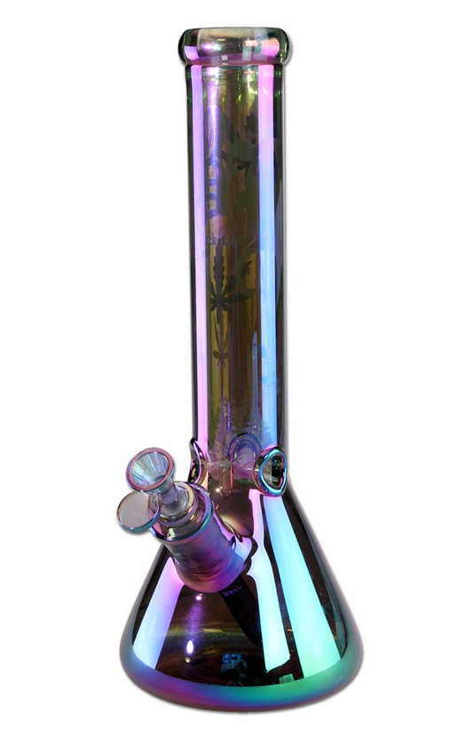 Black Leaf Purple Magic Beaker Bong Ice Rainbow Effect