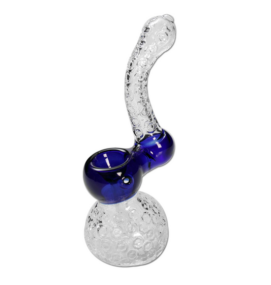 Crystal Bubbler Glass Pipe blue