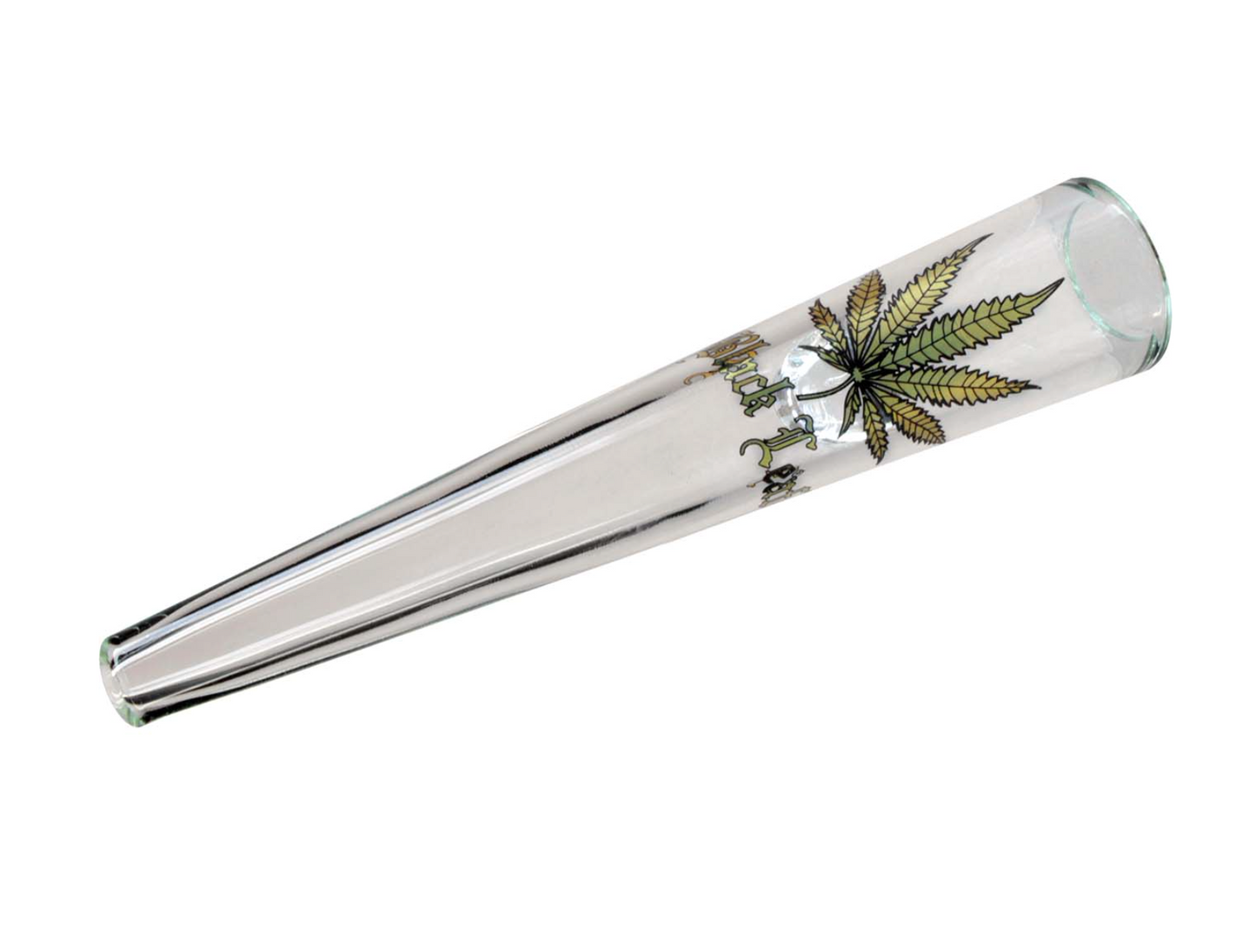 Black Leaf Glass Chillum clear