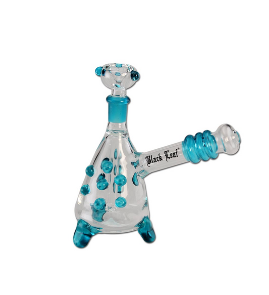 Black Leaf Glass Pipe with Feet