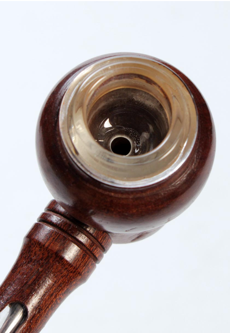 Wood Pipe 2-part with Glass Bowl